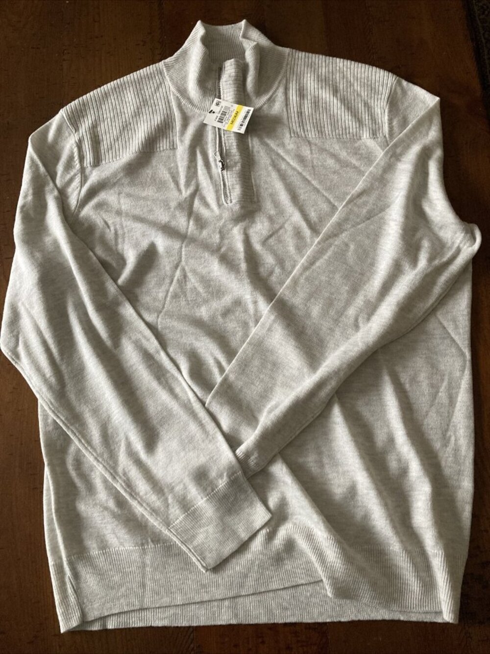 Inc mens gray quarter zip sweater size medium Thin Wool Blend